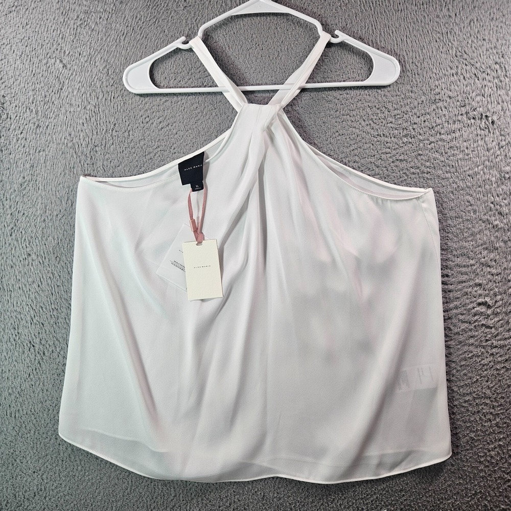 NWT Alex Marie Halter Top Women XL White Tank Top